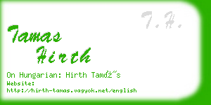 tamas hirth business card